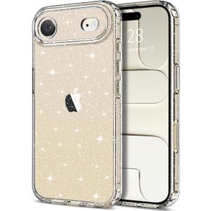 4 x Hython for iPhone Air Case Glitter, Clear Glitter Sparkly Shiny Bling Sparkle Cute Cover, Anti-Scratch Soft TPU Thin Slim Fit Shockproof Protective Phone Cases for Women Girls, Clear Glitter