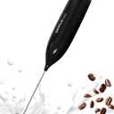 SIMPLETASTE Milk Frother Handheld Electric Foam Maker Battery Operated | Drink Mixer with Stainless Steel Whisk for Cappuccino, Bulletproof Coffee, Latte, Midnight Black, without Stand