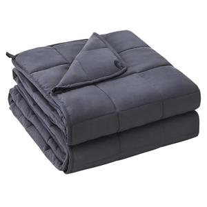 Weighted Blanket for Adults (20 lbs, 60” x 80”, Grey) Cooling Heavy Blanket for Sleeping Perfect for 190-210 lbs, Queen Size Breathable Blanket with Premium Glass Bead, Machine Washable