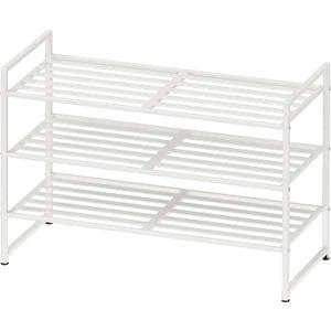 Simple Houseware 3-Tier Stackable Metal Panel Shoes Rack, White