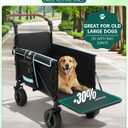 Snagle Paw Extra Large Dog Stroller,Wagon Cart for Medium Large Dogs up to 200lbs | All Terrain Foldable Pet Stroller with Ramp & Tailgate (Extra Space), Adjustable Handle & One-Step Brake