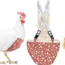 Chicken Diapers Duck Diaper Diaperalls for Hens, Roosters, Ducks, Ducklings - Reusable, Adjustable by Uni Infinity (Pink Floral, Chicken Large, 1, Count)