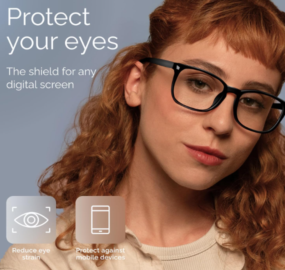 livho High Tech Blue Light Glasses - Advanced Blue Light Blocking Computer Glasses - Screen Fatigue & UV Protection, Black