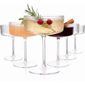 Ciaell 12 Pack 10 oz Plastic Martini Glasses for Parties