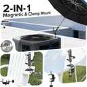 60" Folding HVAC Umbrella with Magnetic Base, Universal Clip Included, Reinforced Fiberglass, Wind-Resistnat, Portable Magnetic Umbrella, For HVAC and Outdoor Activities, 180°Adjustable