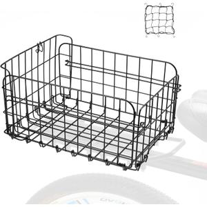 Zacro Bike Basket Front/Rear, Folding Bicycle Basket with Removable Liner Bag, Large Quick Release Design Metal Ebike Basket for Adult Women/Men Carrying Dogs, Pets, Fruit & Grocery