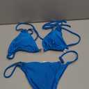 Women Bikini Set Two Piece Swimsuit Sexy Thong Bathing Suit Halter Triangle Tops Cheeky Bikini (Medium, Blue)