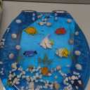 Angol Shiold Round Ocean Resin Toilet Seat Slow Close Quick Release Metal Zinc Alloy Hinge Easy to Install also Easy to Clean, Decorative Acrylic Seats (17 Inch, Blue Ocean, Upgraded hinge)