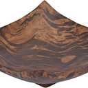 AeraVida Square-Shaped Mango Tree Wood with Dark Stain Serving Dish or Fruit Bowl | Wood Decor Bowl