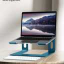 ALASHI Laptop Stand for Desk, Aluminum Computer Riser, Ergonomic Notebook Holder, Detachable Metal Laptops Elevator, PC Cooling Mount Support 10 to 15.6 Inches Notebook, Navy Blue