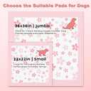 MIZOK 36x36in Puppy Pads Pink, Dog Pee Pads Leak-Proof with Quick-Dry Surface, Dog Pads Extra Large with Cherry Blossom Prints, Pee Pads for Dogs Super Absorbent (100 Count)