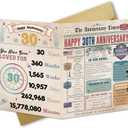 2 x Ziwenhu 30th Anniversary Card Gift for Husband Wife Couples,30th Anniversary Card,30 Year Wedding Gift Idea for Dad Mom (vintage-382)
