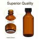 Bekith 30 Pack 2 oz Boston Round Glass Bottle with Black Caps, Amber