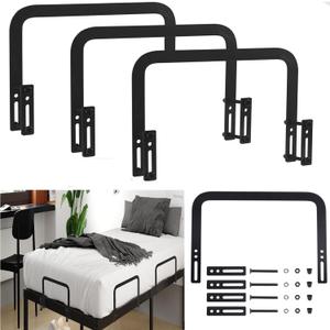 3pcs Extra-Tall Mattress Slide Stopper, Adjustable Retainer Bar Non-Slip Holder for Metal Bed Frame, Easy Install, Anti Slip Mattress Gripper, with Two Improved Screw Sizes