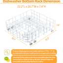 Atgestore Upgraded WD28X31819 WD28X10284 Dishwasher Rack Replacement Parts for GE Dishwasher Parts 22.2" x 20.7" Lower Rack ADW1100N10WW GE Dishwasher Bottom Dishrack Assembly Lower Dish Rack Wheels