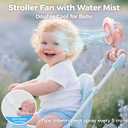2026 Upgraded Misting Baby Stroller Fan Rechargeable, Flexible Tripod Clip for Car Seat Crib, Baby Shower Gifts & Baby Registry Search, Newborn Essentials for Beach Travel, Disney Summer Essentials
