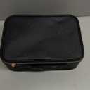 Relavel Travel Makeup Bag With LED Mirror, Cosmetic Train Case with Light up Mirror, Portable Makeup Artist Organizer Bag with Adjustable Dividers, Makeup Brush Holder Storage, Black (1-Small)