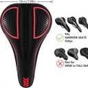 Bike Seat Cushion Gel Padded Bike Seat Cover Extra Soft Comfy for Men Women Comfort,with Peloton Stationary, Exercise, Mountain Bikes, Road & Electric