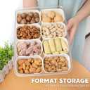 Divided Serving Tray with Lid and Handle,8 Compartments Snacks Box,Snack Fruit Tray,Veggie Tray,Portable Platter for Candy Fruits Nuts Snack Party Entertaining Picnic(2 PCS)