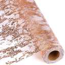 2 x Rose Gold Glitter Table Runner - 11'' x 30 Feet, Metallic Mesh for Wedding, Bridal Shower, Baby Shower & Party Decorations