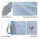 AOCINA Crossbody Bags for Women Multi Pocket Nylon Lightweight Ladies Purses Messenger Shoulder Handbags Satchel Travel Bag (Canal Blue)