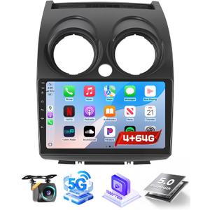 Car Stereo Radio for Nissan Rogue Sport Qashqai 2008 2009 2010 2011 2012 2013 with Wireless Carplay Android Auto, 4+64G 9 inch Thouch Screen Bluetooth Radio with GPS WiFi AHD Backup Camera 32EQ