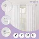 TVWOO Silver Wrap Around Curtain Rods 2Pack:Small Blackout Adjustable Window Curtain Rod for Bedroom Kitchen Apartment Renter Friendly,Room Darkening Curved Drapery Rods Easy Install,Nickel 28-48 Inch