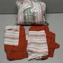 SUSYBAO Duvet Cover Queen 100% Cotton 3 Pieces Set 1 Red White Seersucker Duvet Cover with Zipper Ties 2 Pillow Shams Washed Cotton Classic Striped Textured Bedding Set Soft