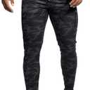AhaAha Selected Men's Softest Performance Athletic Workout Jogger Sweatpants Cycling Fitness Running with Zipper Pocket (Camouflage) S