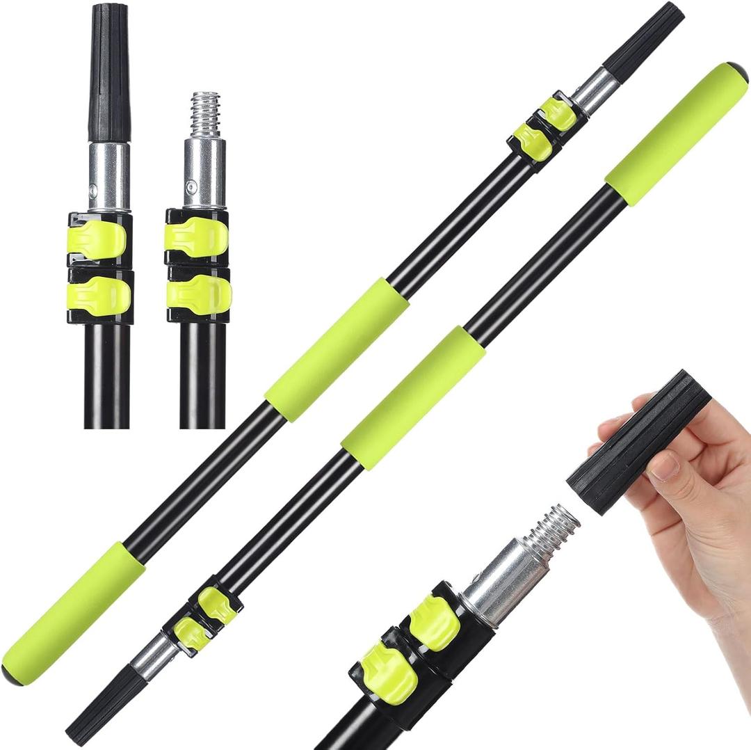 2 Pcs Extension Pole Telescoping Pole, 2.8-6.5 ft Paint Roller Extension Pole, Multi-Purpose Telescopic Extendable Rod Aluminum Alloy for Cleaning Painting Long Reach Tasks