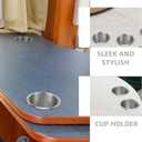 2 x 4pcs Single Stainless Steel Cup Holder, Silver Drop-in Anti-Spill Storage Solution or Replacement Item (8.00X8.00X5.60CM)