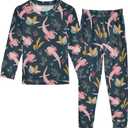 Axolotl Pajama Sets Long Sleeve Underwear Sleeve Pjs Outfits Dark Plain Sleepwear Pajamas 2pcs Set, Size 4T