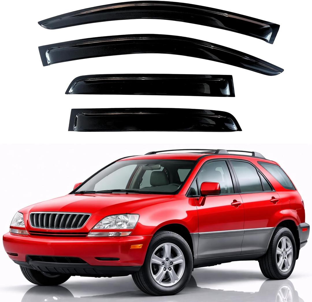 KPY Rain Guards Fit for 1999-2003 Lexus RX300 RX350, Out-Channel Window Visors Vent Wind Deflectors 4PC, Car Accessories for 99-03 Lexus RX Series