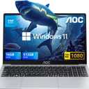 AOC Laptop, Laptop Computer with Intel Processor Twin Lake N150(Up to 3.6GHz) 16GB DDR4 512GB SSD 15.6 Inch FHD Premium Laptop Windows 11 Pro, Metal Shell, Type-C