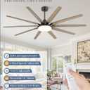 72 inch Large Oil Rubbed Bronze Ceiling Fans with Lights and Remote, Indoor/Outdoor Farmhouse Ceiling Fan with 10 Blades, 32W LED light 3 CCT, 6 Speed Reversible Quiet DC Motor, Dual Finish Blades