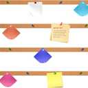 Mooliwe 4 Pcs 48" x 1" Foldable Felt Cork Strips Bulletin Bar Strip for Wall, Notice Board Self Adhesive Cork Wall Decoration, Paste Note, Photo, Schedules, Office Home Decor