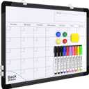 Small Monthly Calendar Dry Erase Whiteboard for Wall, 16in x 12in Magnetic Dry Erase Board, Hanging Double-Sided White Board, Portable Board for Drawing, Kitchen, Planning, Memo, School, Home, Office
