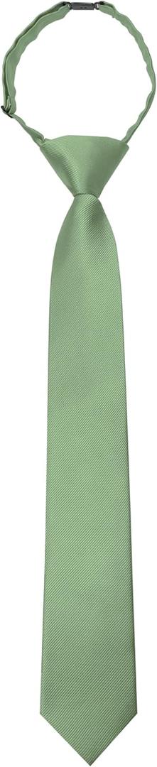 JEMYGINS Sage Green Boys Tie Pre-tied Adjustable Kids Necktie for Age 8-12 Wedding School Graduation(13)