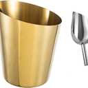 Stainless Steel Champagne Bucket - Stainless-Steel Beverage Tub - Diagonal Ice Bucket with Handle for Cocktail Bar, Wine, Home Bar Accessories, Parties - 4 Quarts Golden
