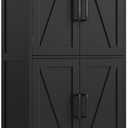 Treocho Farmhouse Bathroom Floor Cabinet with Adjustable Shelves, 13.78"D x 23.62"W x 43.46"H