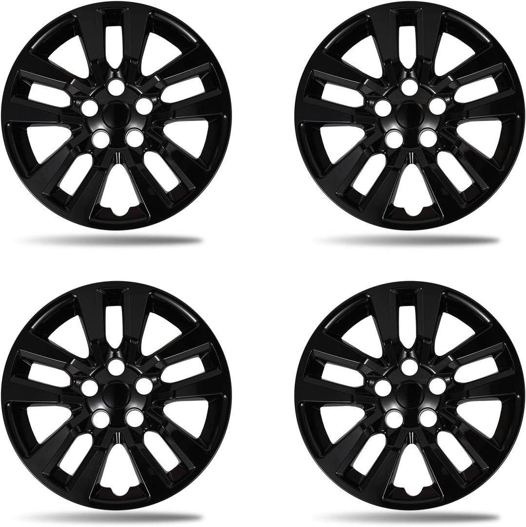 16in ABS Hubcaps for 2013-2018 Nissan Altima Sedan | OEM-Style 6-Spoke Wheel Covers (Set of 4) | Anti-Rust/Weatherproof Design (Gloss Black)