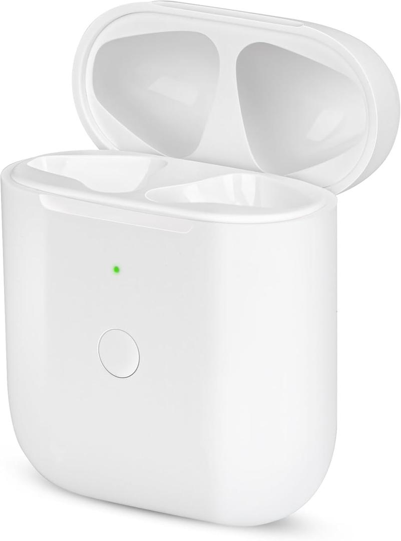 Replacement AirPod Charging Case Compatible with AirPods 1st 2nd Generation Wireless Charging case 550mAh Bluetooth Pairing Sync Button (No Earbuds) (Compatible with AirPods 1st 2nd)