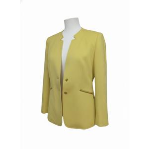Womens Casual Long Sleeve Blazer Jackets Yellow Size 12