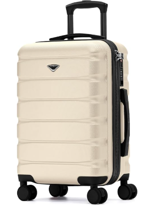 Carry On Suitcase Hardside TSA Lock & USB Port Silent Double Spinner Wheels Maximum Underseat Carry-On Bag For Virgin & South West Approved Airlines( 16.25x13.5x8" ,White )