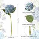 Suncalla 8 Pcs Blue Hydrangea Artificial Flowers 18 Inch Valentines Faux Hydrangea Flowers with Stems Fake Bouquet Bulk Realistic Floral for Spring Summer Wedding Home Table Indoor Decoration