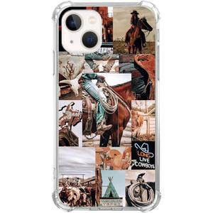 Eurdosmk Cowboy Cowgirl Riding Horse Case Compatible with iPhone 15 Pro, Hippie Aesthetic Wild West Scenery Case for iPhone 15 Pro, Trendy Cool TPU Bumper Phone Case Cover