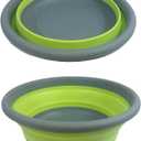 Ahyuan Collapsible Portable Wash Basin Dishpan 5L Kitchen Dish Pans Washing Basin Foldable Wash Dish Tub for Camping Supplies, Marine, Camper Accessories for Travel Trailers (Green)