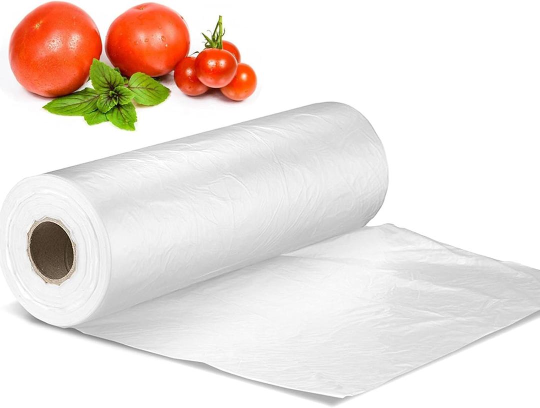 12" X 16" Plastic Produce Bag on a Roll, Bread and Grocery Clear Bag, 350 Bags/Roll, Total 4 Rolls