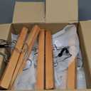 HOUSE DAY Wooden Pants Hangers 10 Pack, Non Slip Wood Skirt Hangers, Wood Clamp Hanger for Pants, Jeans, Slacks, with 360 Swivel Hook (Natural)