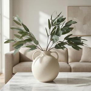 ANNIE&PANDA 3 Pack Faux Artificial Eucalyptus Stems with Faux Seeds 31'' Tall Fake Plants Leaves Olive Tree Branches Faux Greenery Stems for Bridal Wedding Bouquet Vase Table Centerpiece Decor